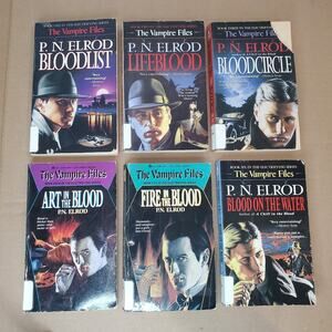 Lot of 6 Vampire Files Series Books 1-6, PN Elrod ACE Fantasy Ex Lib Paperback